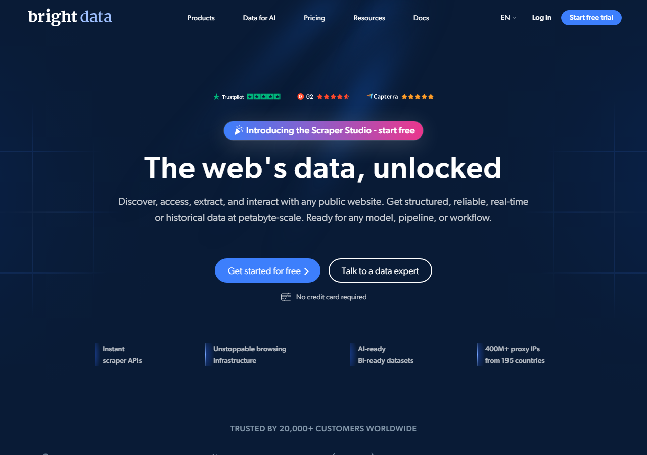 Bright Data LinkedIn post scraper homepage