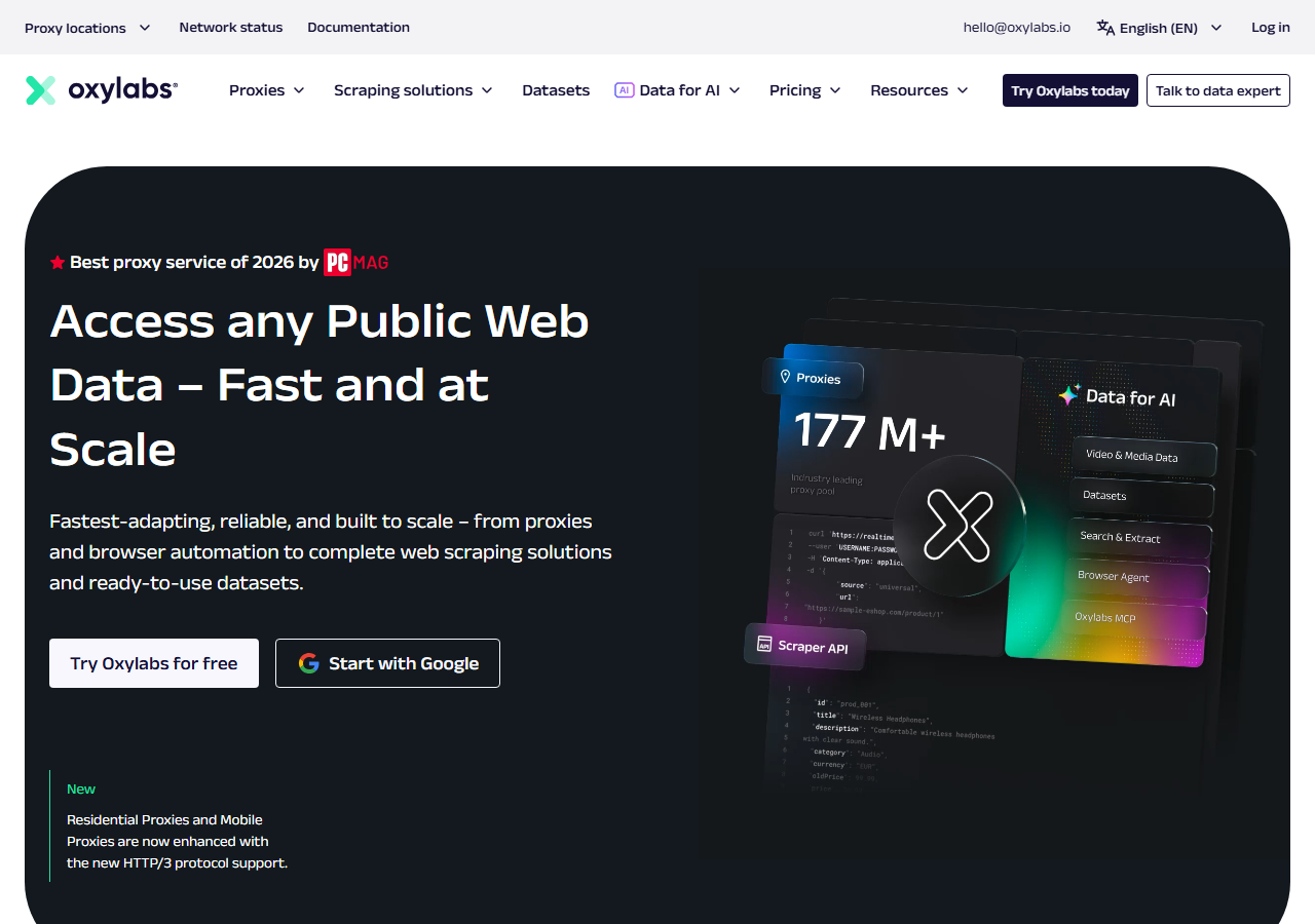 Oxylabs LinkedIn post scraper API homepage
