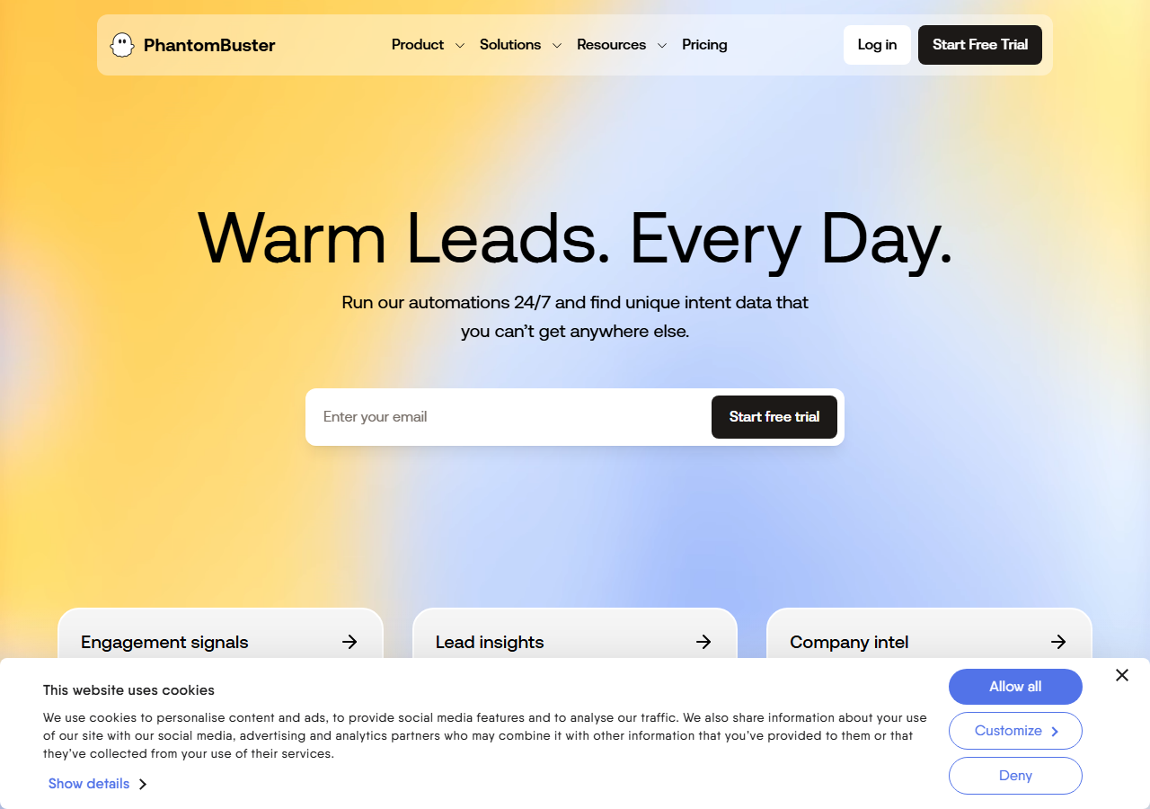 PhantomBuster LinkedIn post scraper homepage