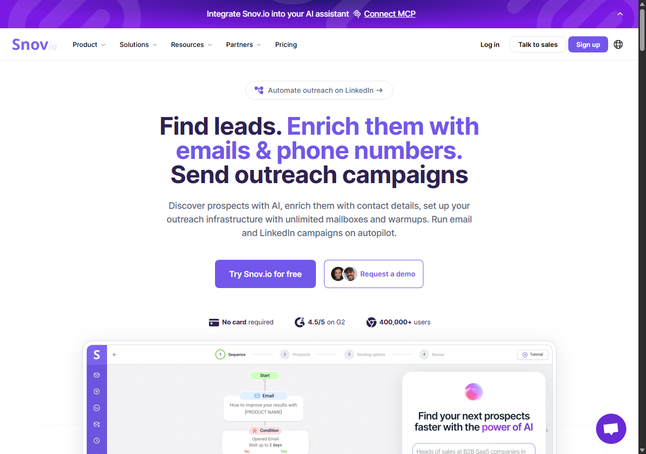 Snov.io LinkedIn email extractor